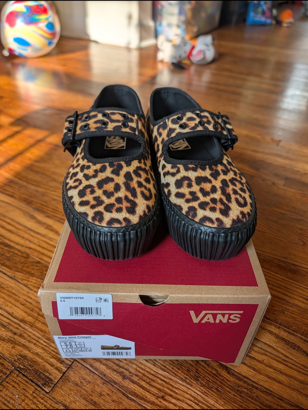Vans Leopard Mary Jane Shoes - Black & Leopard